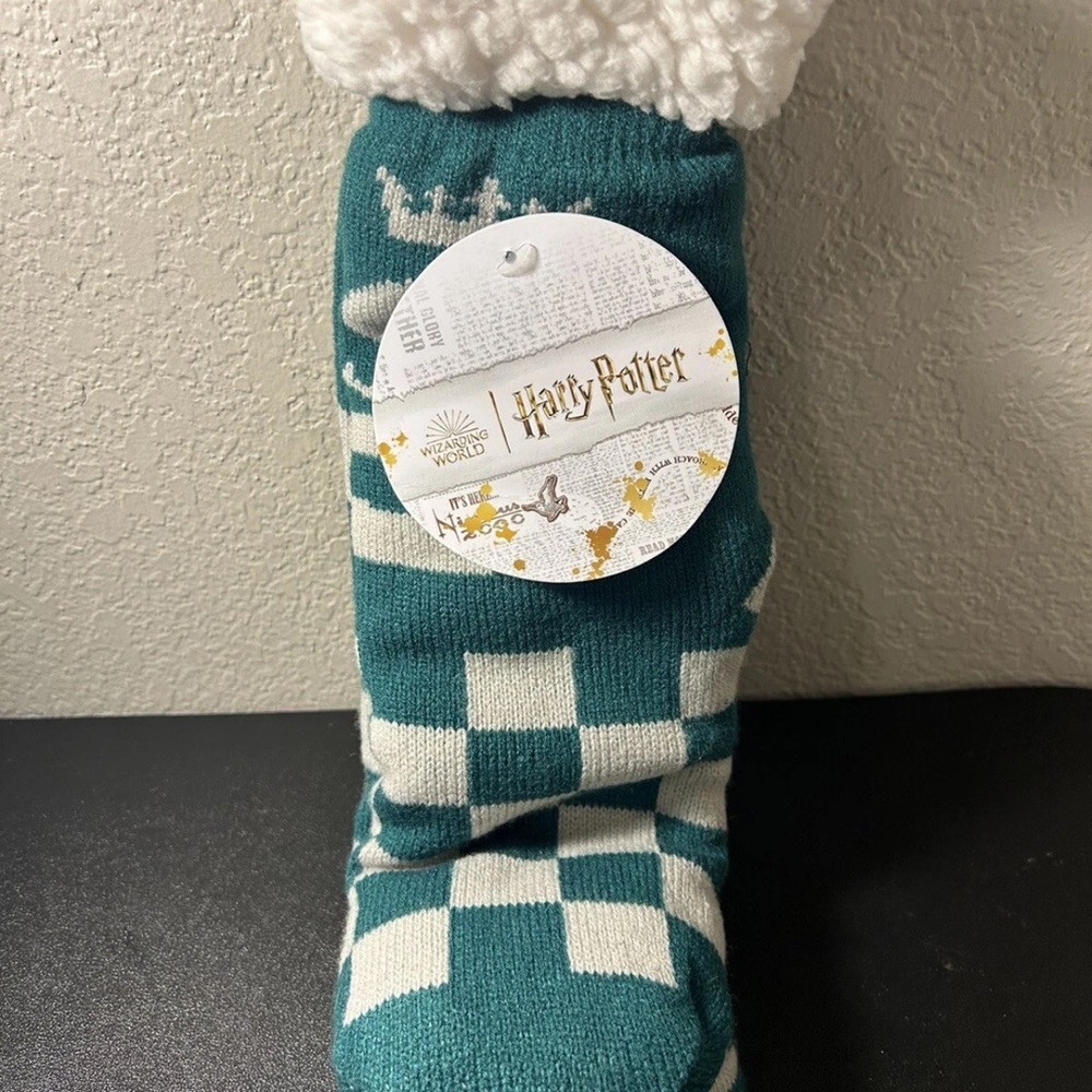 Wizarding World Harry Potter Slytherin Sherpa Lined Slipper Socks 1 Size Adult
